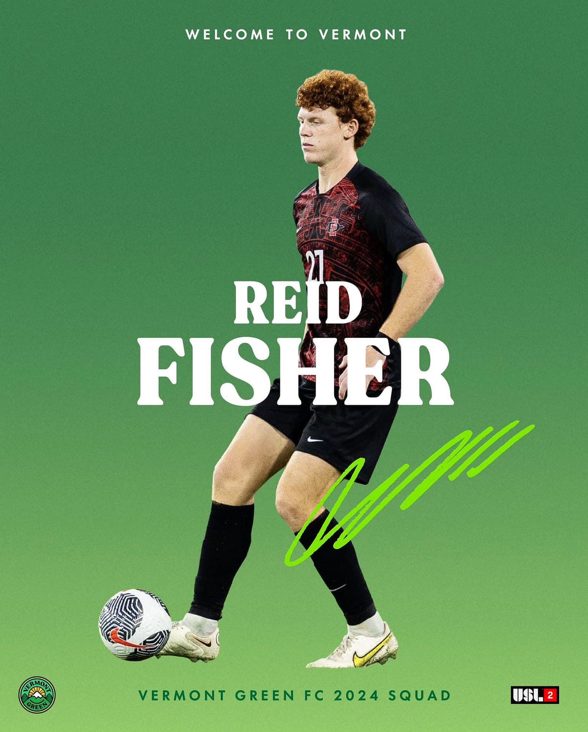 Reid Fisher Joins Vermont Green FC Post feature image