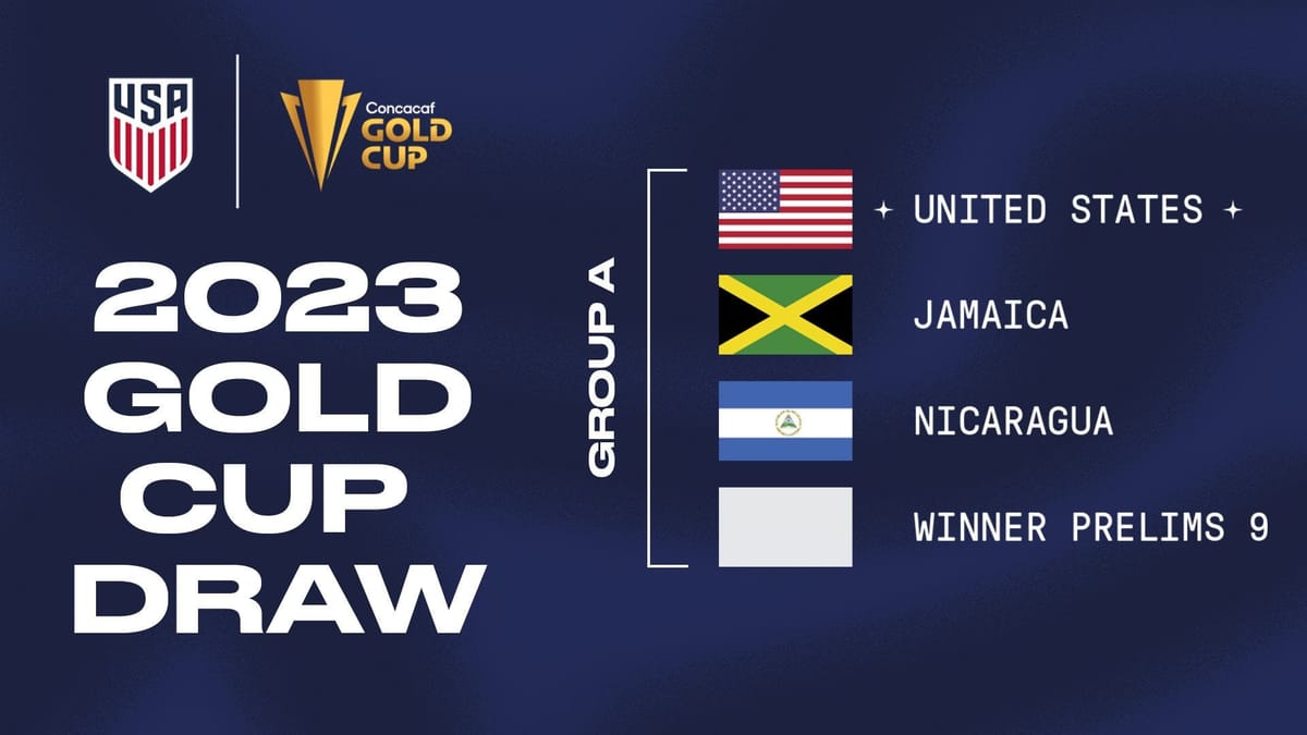 USMNT Leads Group A in 2023 Gold Cup with Jamaica and Nicaragua Post feature image