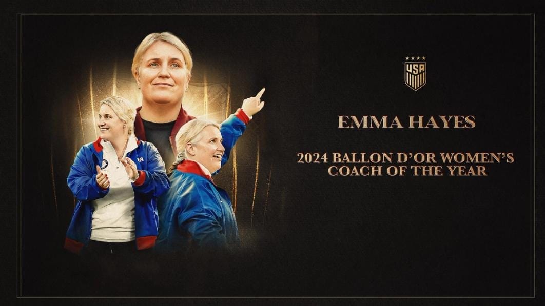 Emma Hayes Wins Ballon d'Or Women's Coach of the Year Award Post feature image