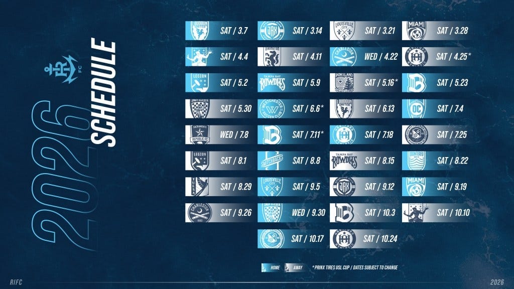 Rhode Island FC 2026 Schedule Revealed Post feature image
