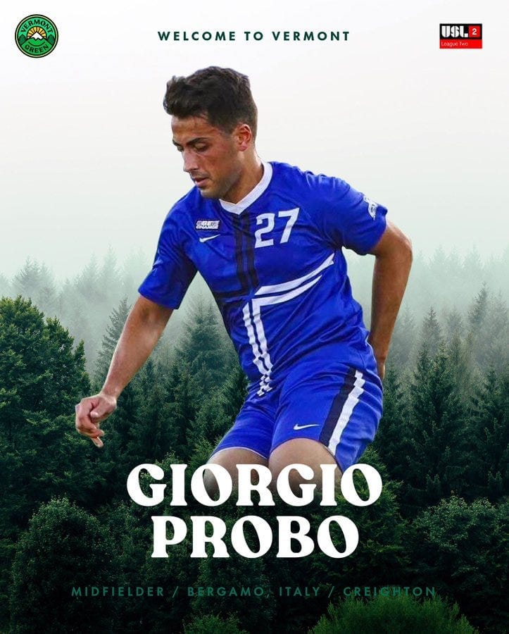 Vermont Green FC Add Giorgio Probo to Midfield Ahead of 2023 USL League Two Season Post feature image