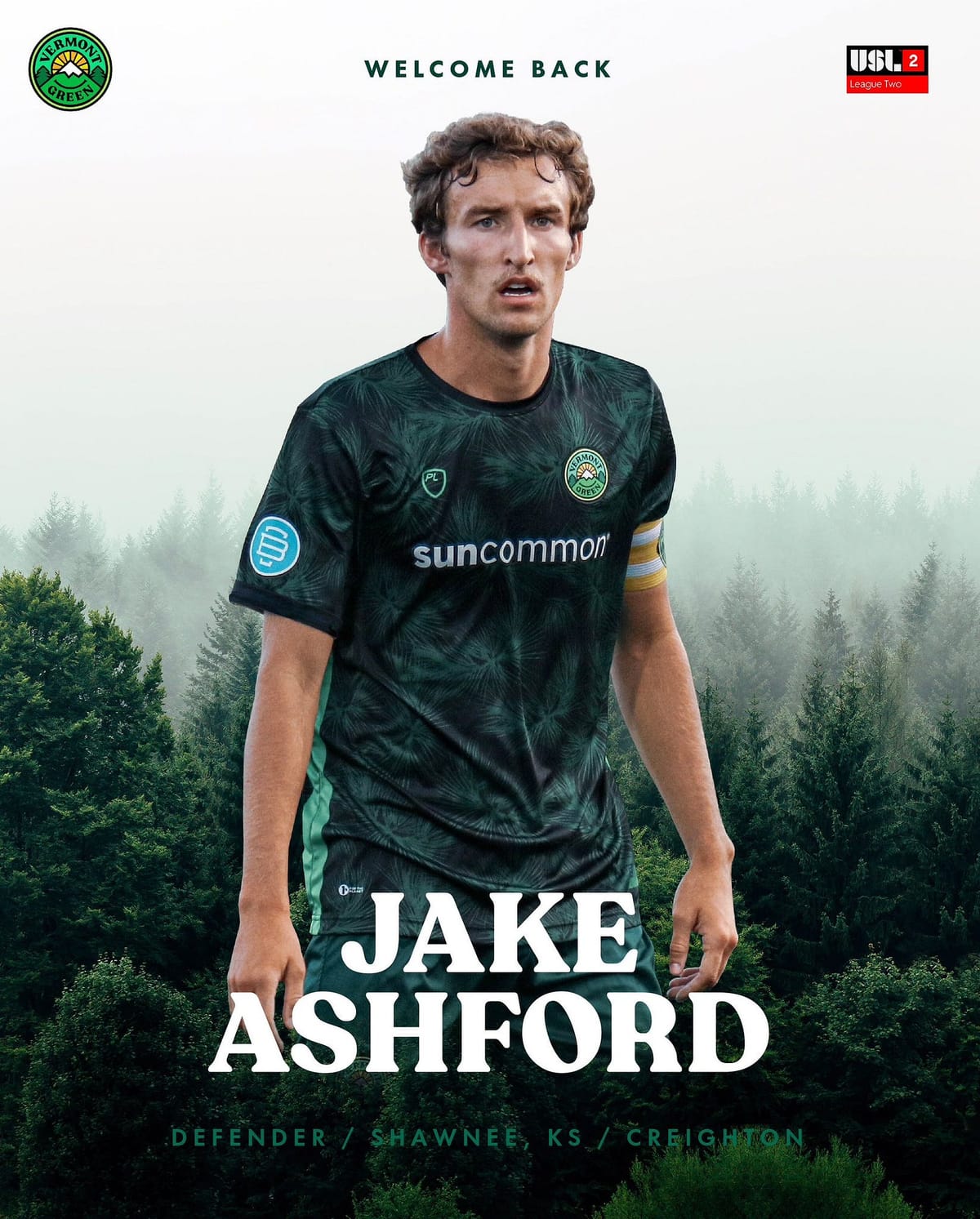 Vermont Green FC Captain Jake Ashford Returns for 2023 USL League Two Season Post feature image