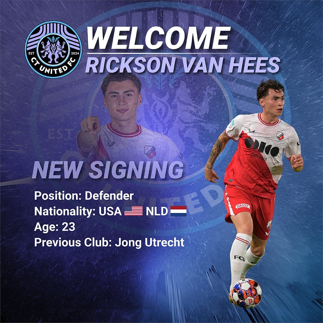 CT United FC Signs Rickson Van Hees Post image