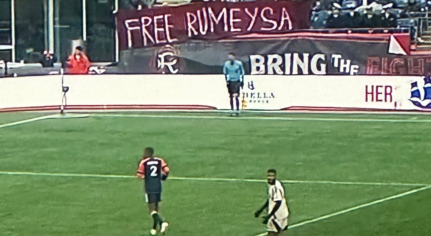 Banner Supporting Detained Tufts Student Removed From New England Revolution Match Post image