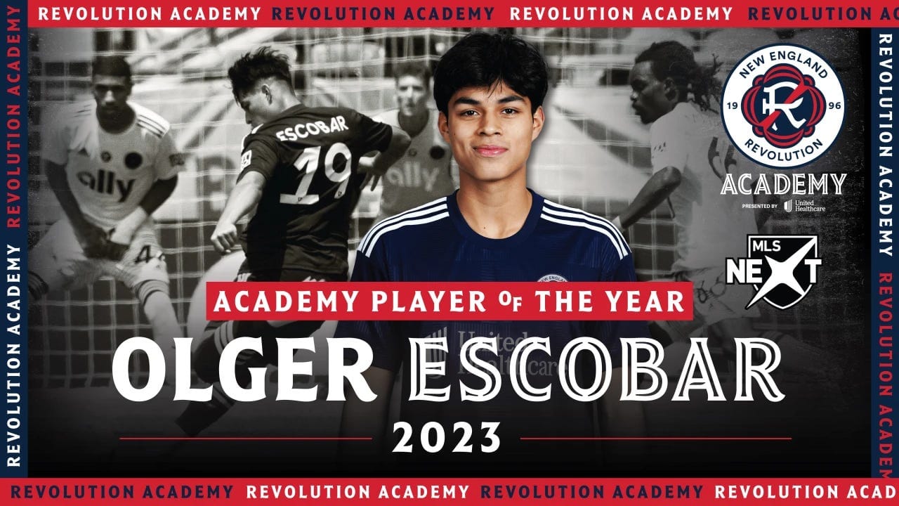 Olger Escobar Named Revolution Academy Player of the Year Post feature image